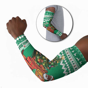Personalized Nigeria Christmas Arm Sleeves Black Santa With Jollof Rice