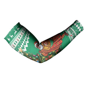 Personalized Nigeria Christmas Arm Sleeves Black Santa With Jollof Rice