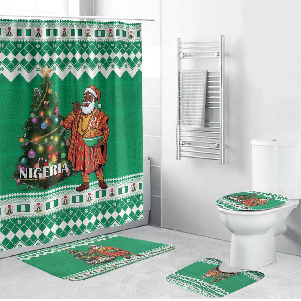 Nigeria Christmas Bathroom Set Black Santa With Jollof Rice