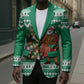 Personalized Nigeria Christmas Blazer Black Santa With Jollof Rice