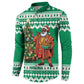 Personalized Nigeria Christmas Button Sweatshirt Black Santa With Jollof Rice