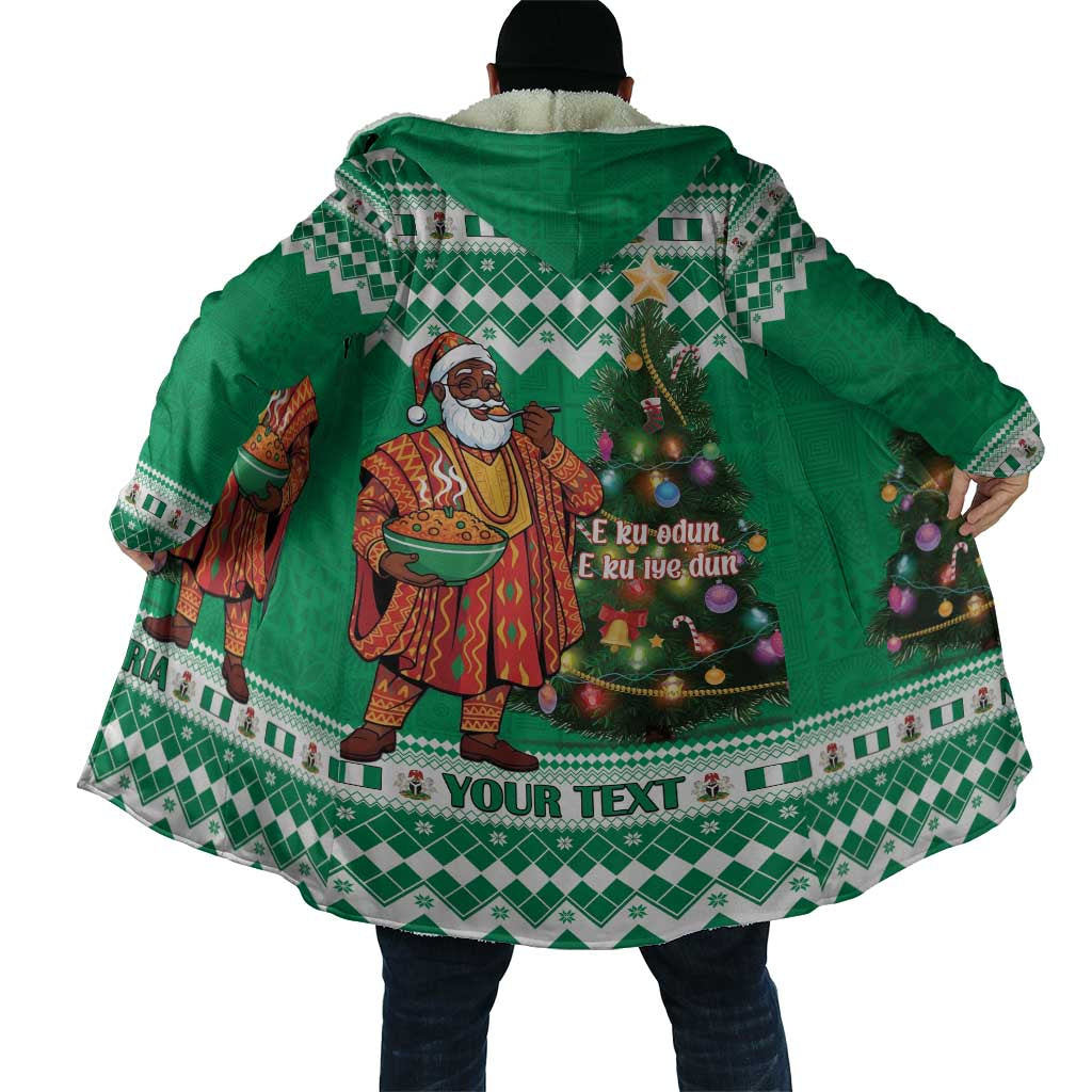Personalized Nigeria Christmas Cloak Black Santa With Jollof Rice