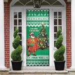 Personalized Nigeria Christmas Door Cover Black Santa With Jollof Rice