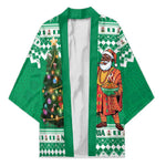 Personalized Nigeria Christmas Kimono Black Santa With Jollof Rice