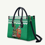 Nigeria Christmas Leather Bag Black Santa With Jollof Rice