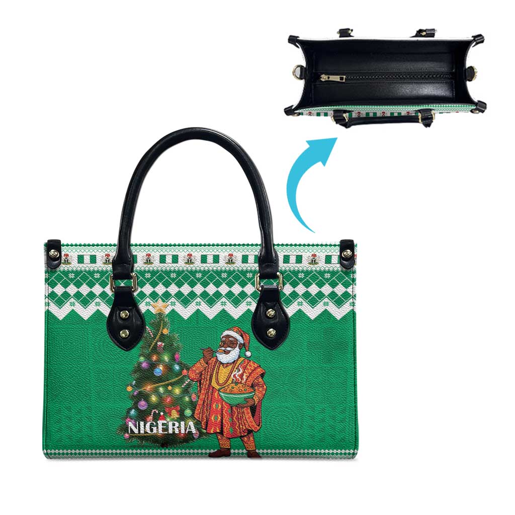 Nigeria Christmas Leather Bag Black Santa With Jollof Rice