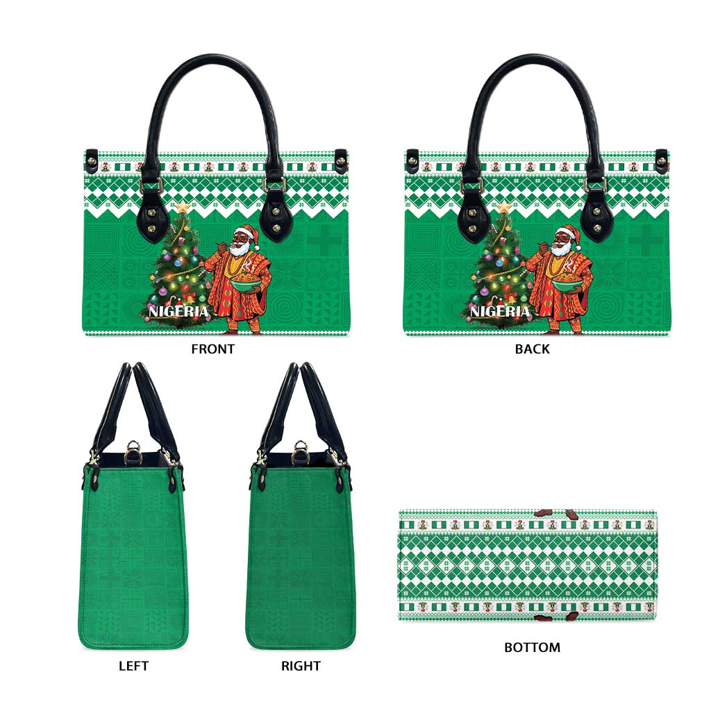 Nigeria Christmas Leather Bag Black Santa With Jollof Rice