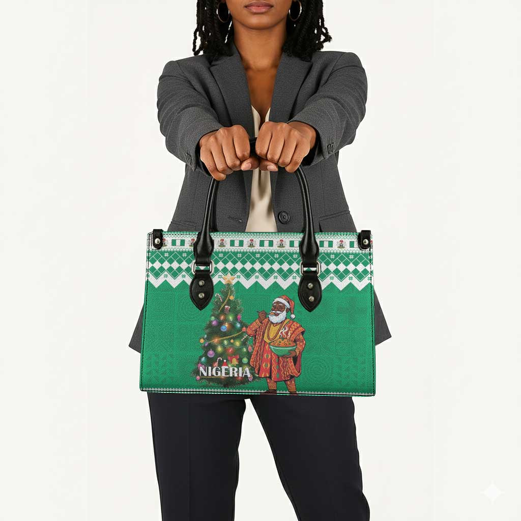 Nigeria Christmas Leather Bag Black Santa With Jollof Rice