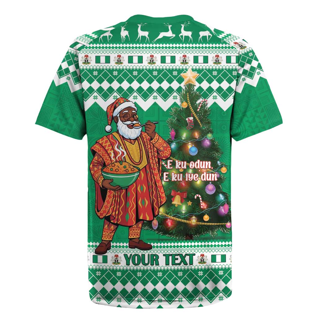 Personalized Afro Christmas in Nigeria Rugby Jersey Eku Odun Eku IyeDun - African Pride