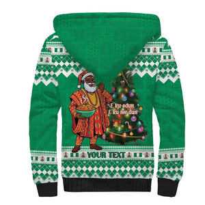 Personalized Afro Christmas in Nigeria Sherpa Hoodie Eku Odun Eku IyeDun - African Pride