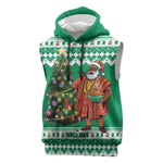 Personalized Afro Christmas in Nigeria Sleeveless Hoodie Eku Odun Eku IyeDun - African Pride