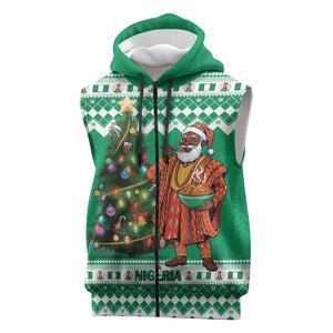 Personalized Afro Christmas in Nigeria Sleeveless Zip Hoodie Eku Odun Eku IyeDun - African Pride