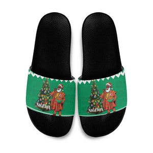 Nigeria Christmas Slide Sandals Black Santa With Jollof Rice