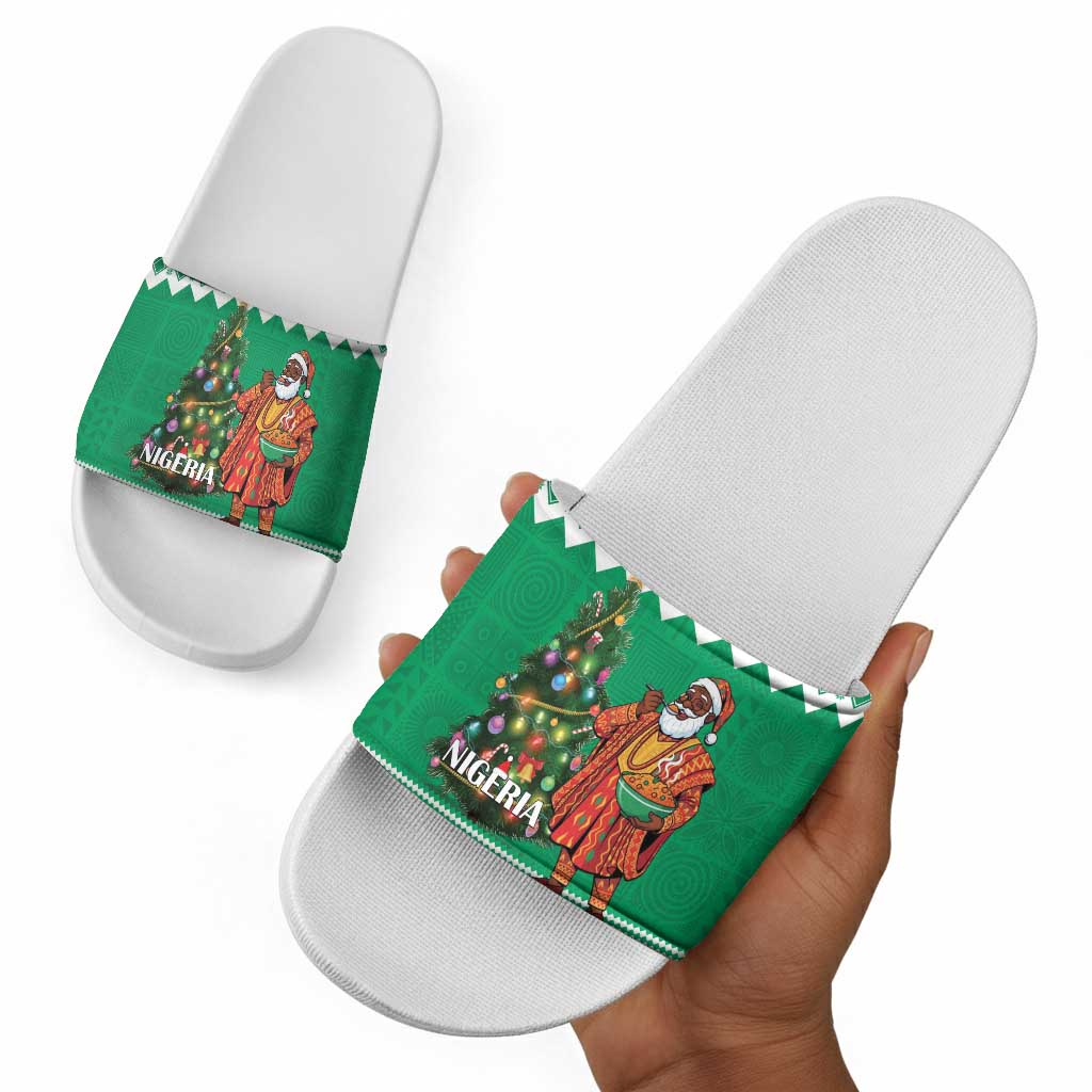 Nigeria Christmas Slide Sandals Black Santa With Jollof Rice