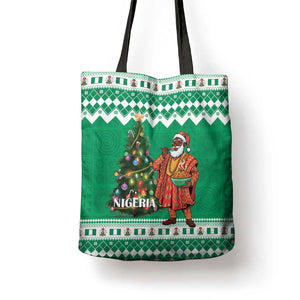 Nigeria Christmas Tote Bag Black Santa With Jollof Rice