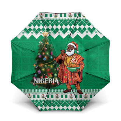 Nigeria Christmas Umbrella Black Santa With Jollof Rice