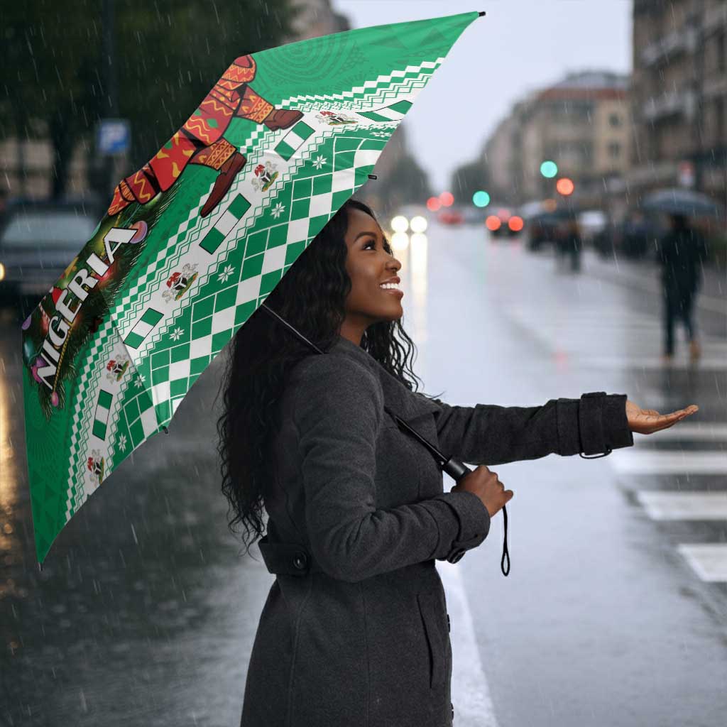 Nigeria Christmas Umbrella Black Santa With Jollof Rice