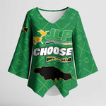 Personalized Jamaica Labour Party Kimono Sleeve Blouse Choose Jamica