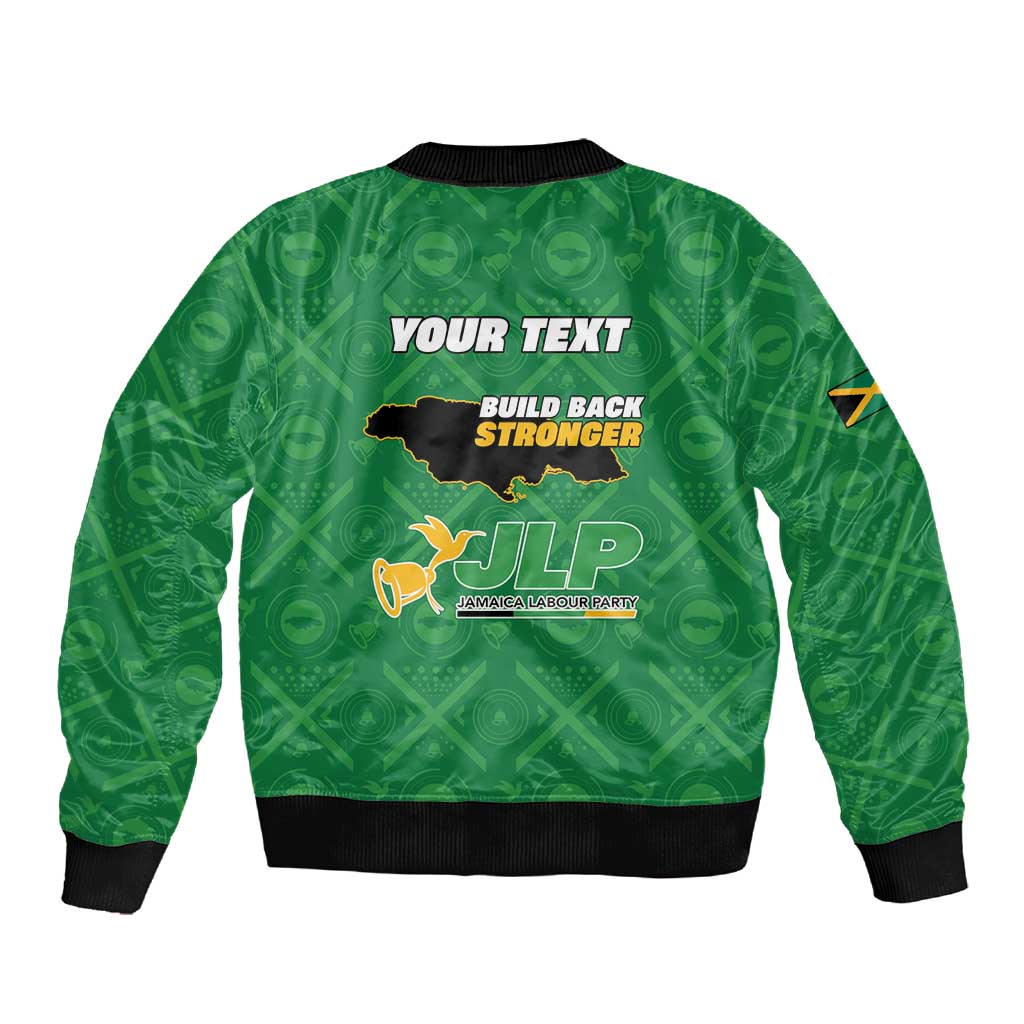 Personalized JLP Jamaica Labour Party Sleeve Zip Bomber Jacket Build Back Stronger - African Pride