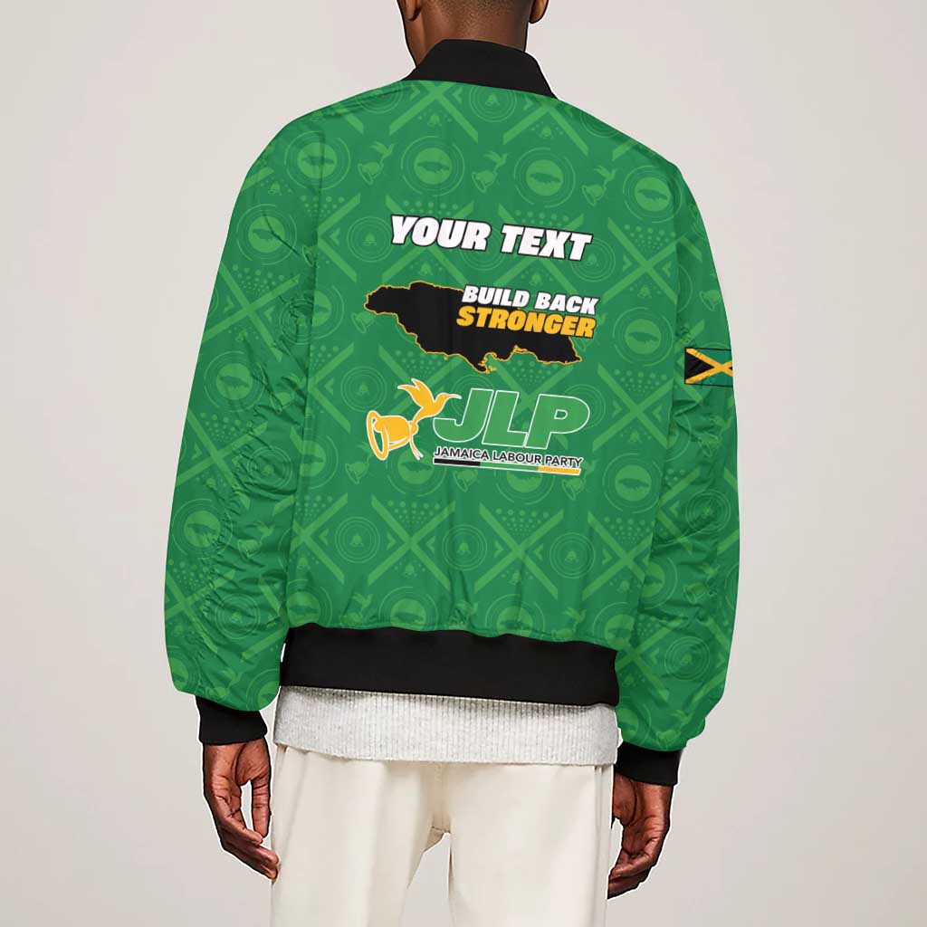 Personalized JLP Jamaica Labour Party Sleeve Zip Bomber Jacket Build Back Stronger - African Pride