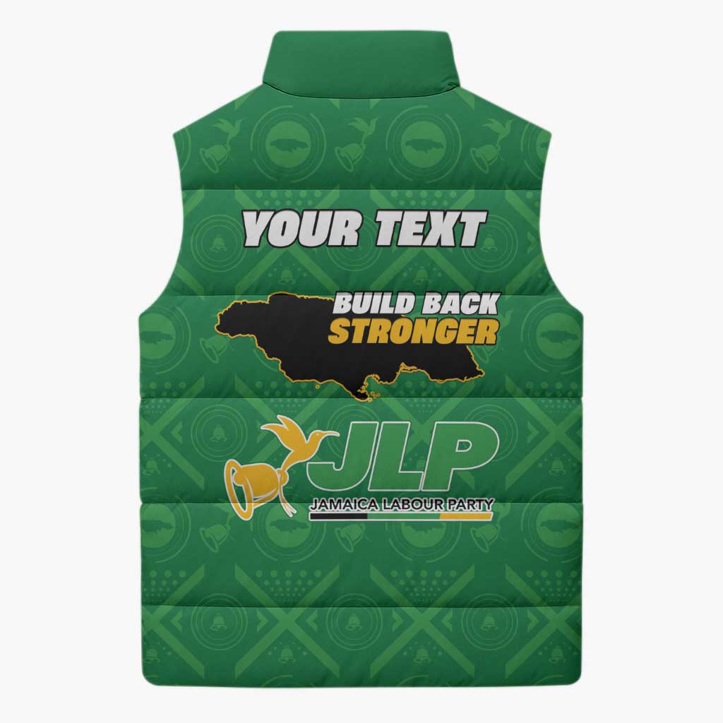 Personalized Jamaica Labour Party Sleeveless Puffer Jacket Choose Jamica