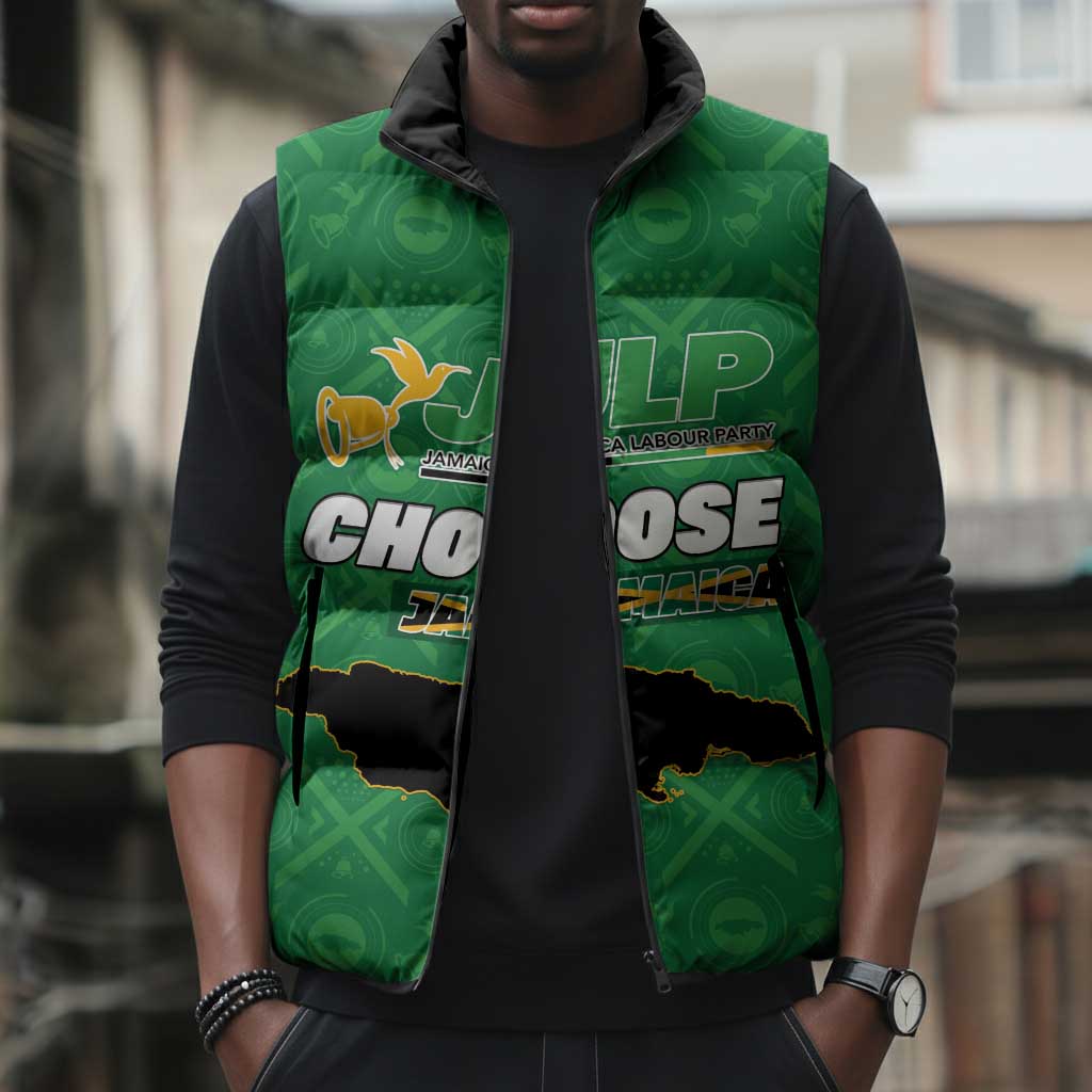 Personalized Jamaica Labour Party Sleeveless Puffer Jacket Choose Jamica