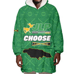 Personalized JLP Jamaica Labour Party Wearable Blanket Hoodie Build Back Stronger - African Pride
