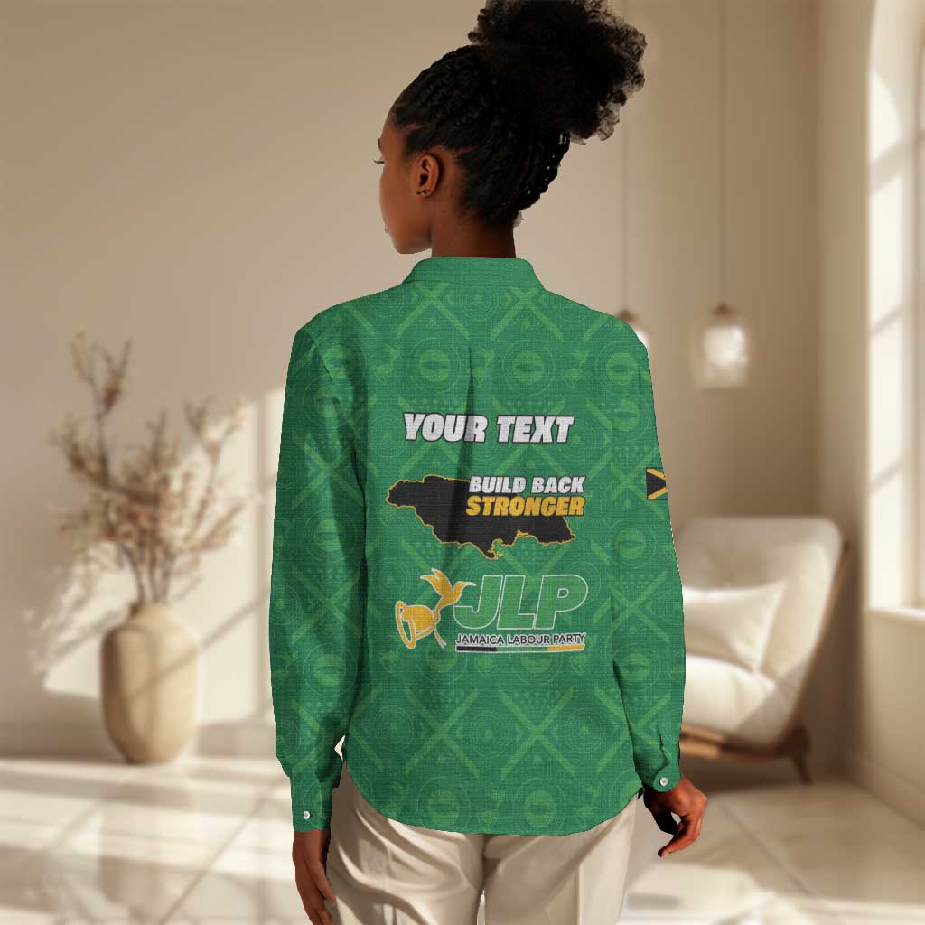 Personalized JLP Jamaica Labour Party Women Casual Shirt Build Back Stronger - African Pride