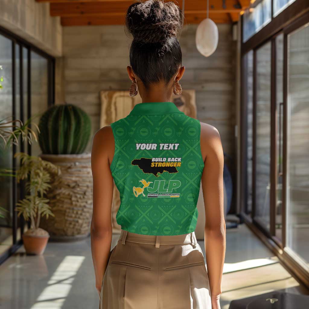 Personalized JLP Jamaica Labour Party Women Sleeveless Polo Shirt Build Back Stronger - African Pride