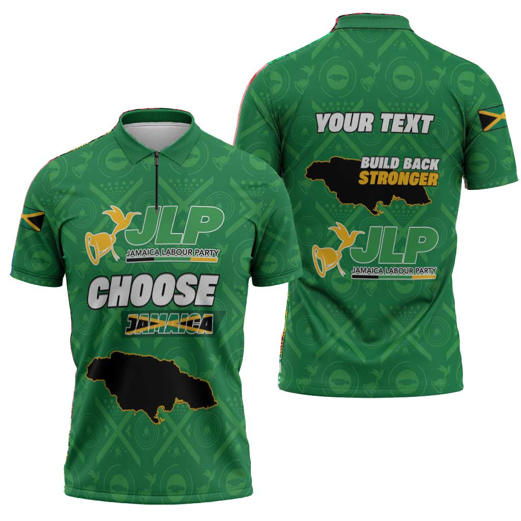 Personalized Jamaica Labour Party Zipper Polo Shirt Choose Jamica