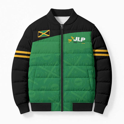 Personalized Jamaica Labour Party Bomber Puffer Jacket Proud Supporters