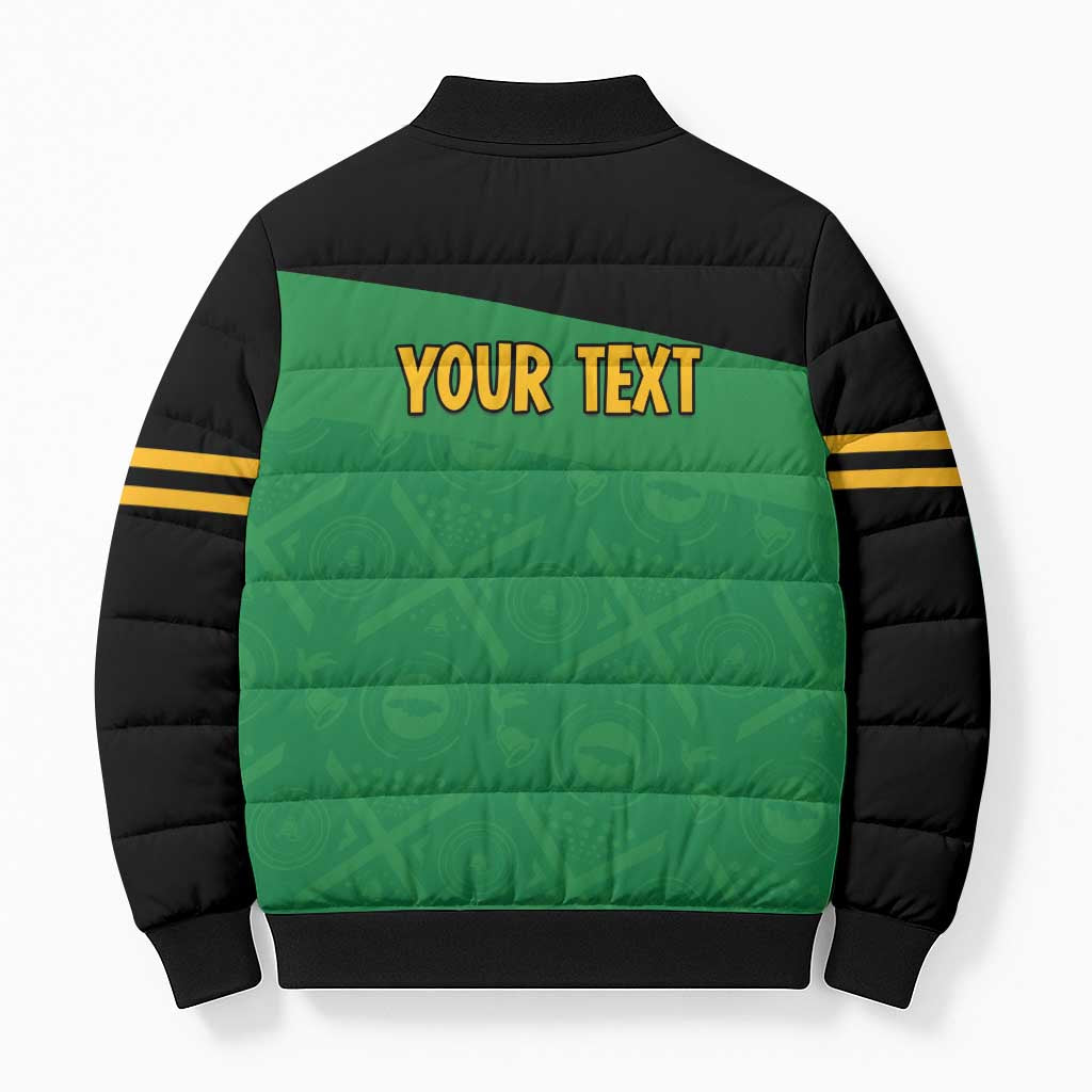 Personalized Jamaica Labour Party Bomber Puffer Jacket Proud Supporters