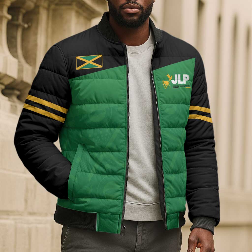 Personalized Jamaica Labour Party Bomber Puffer Jacket Proud Supporters