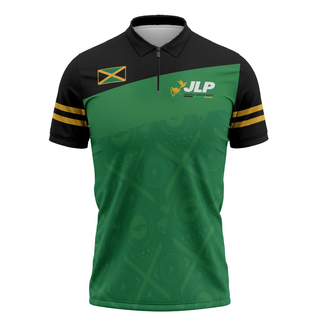 Personalized Jamaica Labour Party Zipper Polo Shirt Proud Supporters