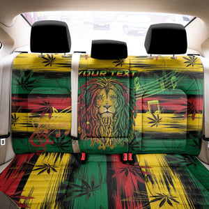 Personalised Rastafarian Lion Back Car Seat Cover Cannabis Leaf Pattern