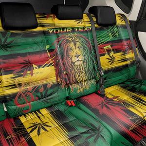 Personalised Rastafarian Lion Back Car Seat Cover Cannabis Leaf Pattern