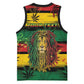 Personalised Rastafarian Lion Basketball Jersey Cannabis Leaf Pattern LT15