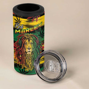 Personalised Rastafarian Lion 4 in 1 Can Cooler Tumbler Cannabis Leaf Pattern