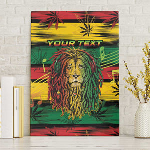 Personalised Rastafarian Lion Canvas Wall Art Cannabis Leaf Pattern