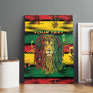 Personalised Rastafarian Lion Canvas Wall Art Cannabis Leaf Pattern