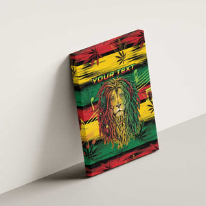 Personalised Rastafarian Lion Canvas Wall Art Cannabis Leaf Pattern