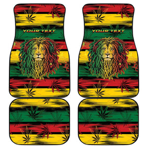 Personalised Rastafarian Lion Car Mats Cannabis Leaf Pattern