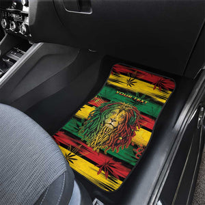 Personalised Rastafarian Lion Car Mats Cannabis Leaf Pattern