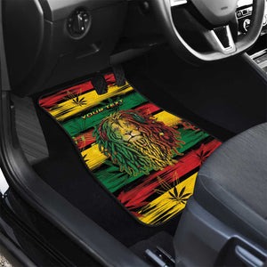 Personalised Rastafarian Lion Car Mats Cannabis Leaf Pattern