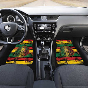 Personalised Rastafarian Lion Car Mats Cannabis Leaf Pattern