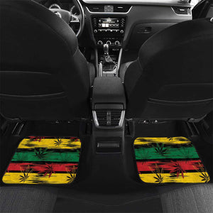 Personalised Rastafarian Lion Car Mats Cannabis Leaf Pattern