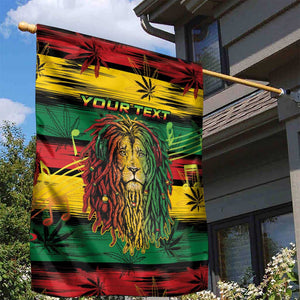 Personalised Rastafarian Lion Garden Flag Cannabis Leaf Pattern