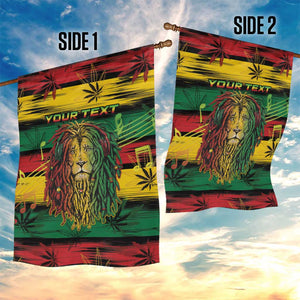 Personalised Rastafarian Lion Garden Flag Cannabis Leaf Pattern