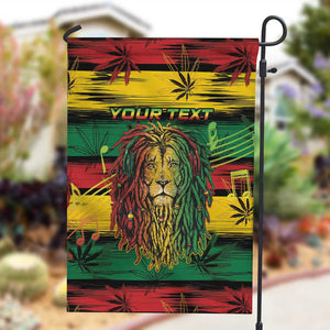 Personalised Rastafarian Lion Garden Flag Cannabis Leaf Pattern