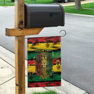 Personalised Rastafarian Lion Garden Flag Cannabis Leaf Pattern